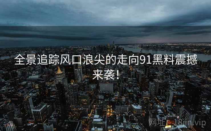 全景追踪风口浪尖的走向91黑料震撼来袭！