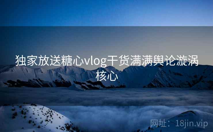 独家放送糖心vlog干货满满舆论漩涡核心
